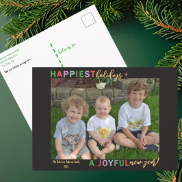 Happiest Holidays & A Joyful New Year Photo Helg Vykort