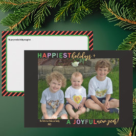 Happiest Holidays & A Joyful New Year Photo Julkort