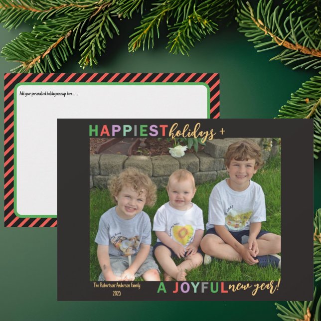 Happiest Holidays & A Joyful New Year Photo Julkort (Skapare uppladdad)