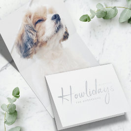 Happiest Howlidays | Minimal fotojul i Hund Folierat Kort