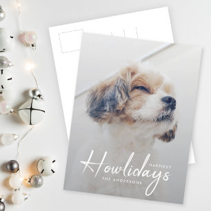 Happiest Howlidays Minimal fotojul i Hund Helg Vykort