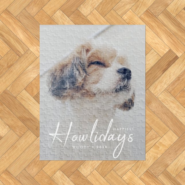 Happiest Howlidays | Minimal fotojul i Hund Pussel (Skapare uppladdad)