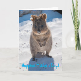 Happiest Lycklig Mors dag Cute Quokka Beach Kort