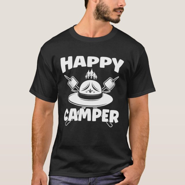 Happiest Marshmallow Camper T Shirt (Framsida)
