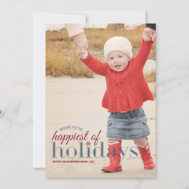 Happiest of Holidays | Holiday Photo Greeting Julkort (Framsida)