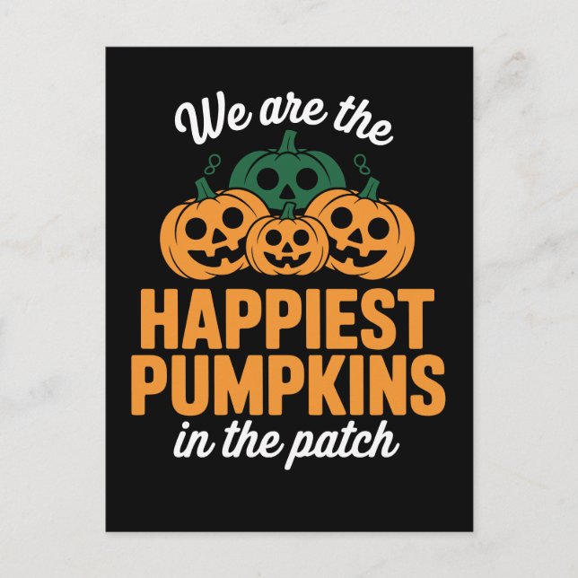 Happiest Pumpkins in the Patch Halloween Vykort (Framsida)