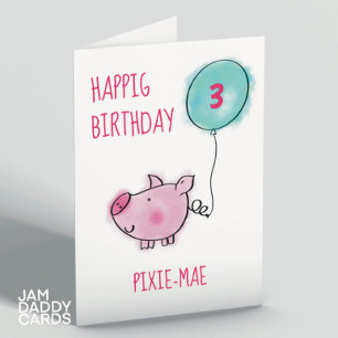 HapPIG Birthday Anpassade Birthday Kort