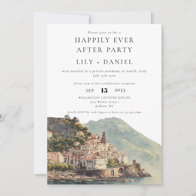 Happily Ever After Amalfi Wedding Photo Inbjudningar (Framsida)