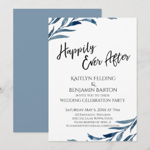 Happily Ever After Blue Endast för mottagning Inbjudningar
