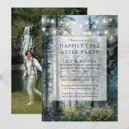 Happily Ever After Forest Lights Wedding Photo Inbjudningar