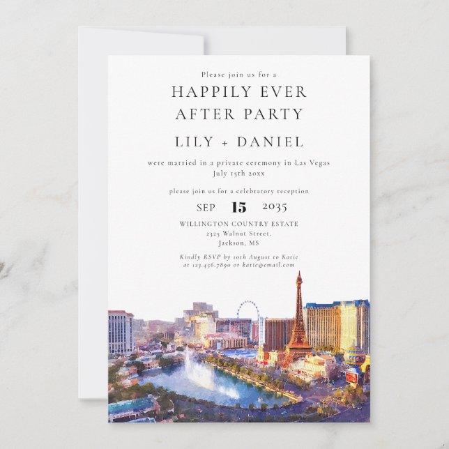 Happily Ever After Las Vegas Wedding Inbjudningar (Framsida)