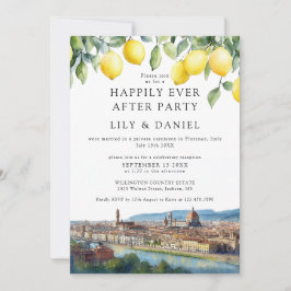 Happily Ever After Lemons Florence Italy Wedding Inbjudningar
