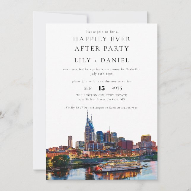 Happily Ever After Nashville Wedding Inbjudningar (Framsida)