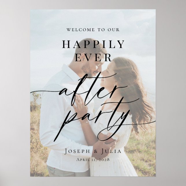 Happily Ever After Party Welcome photo wedding Poster (Framsidan)