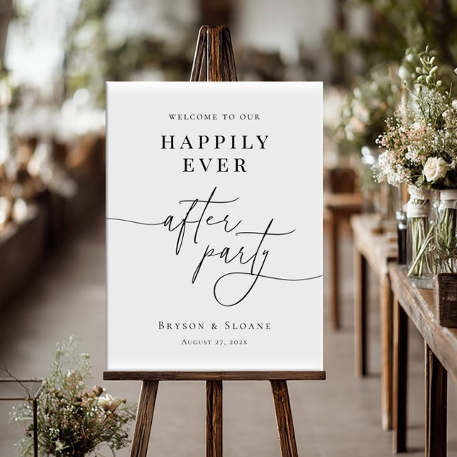 Happily Ever After Party Welcome wedding Poster (Skapare uppladdad)