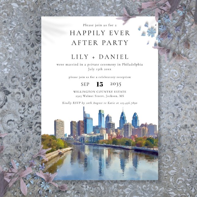 Happily Ever After Philadelphia Wedding Inbjudningar (Happily Ever After Philadelphia Wedding Invitation)