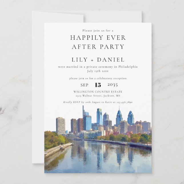 Happily Ever After Philadelphia Wedding Inbjudningar (Framsida)