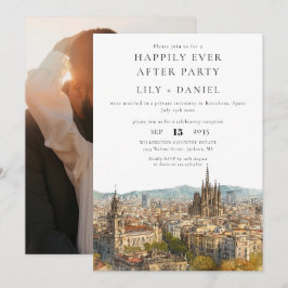 Happily Ever After Photo Barcelona Wedding Inbjudningar