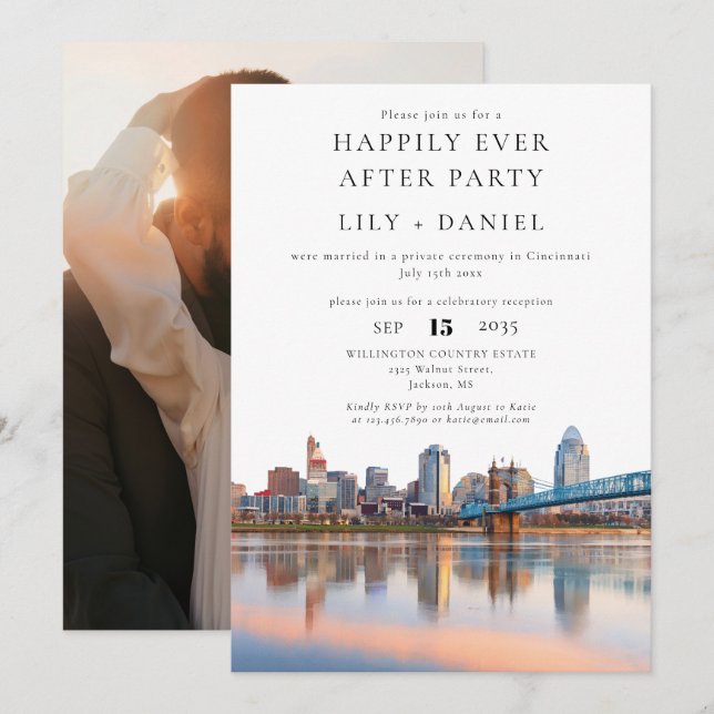 Happily Ever After Photo Cincinnati Wedding Inbjudningar (Fram/baksida)
