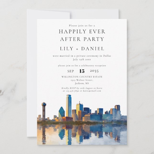 Happily Ever After Photo Dallas Wedding Inbjudningar (Framsida)