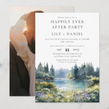 Happily Ever After Photo Forest Lakeside Wedding