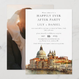 Happily Ever After Photo Venice Wedding Inbjudningar