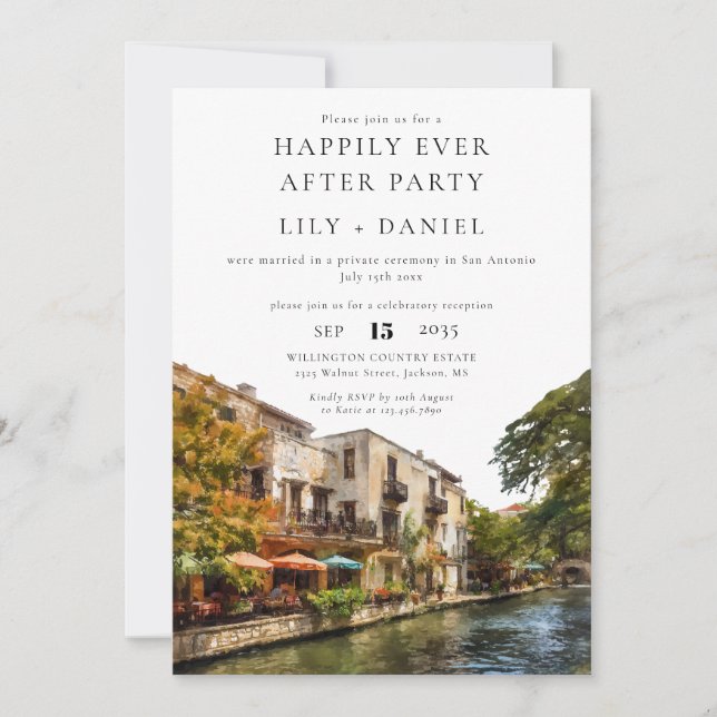 Happily Ever After San Antonio Wedding Inbjudningar (Framsida)