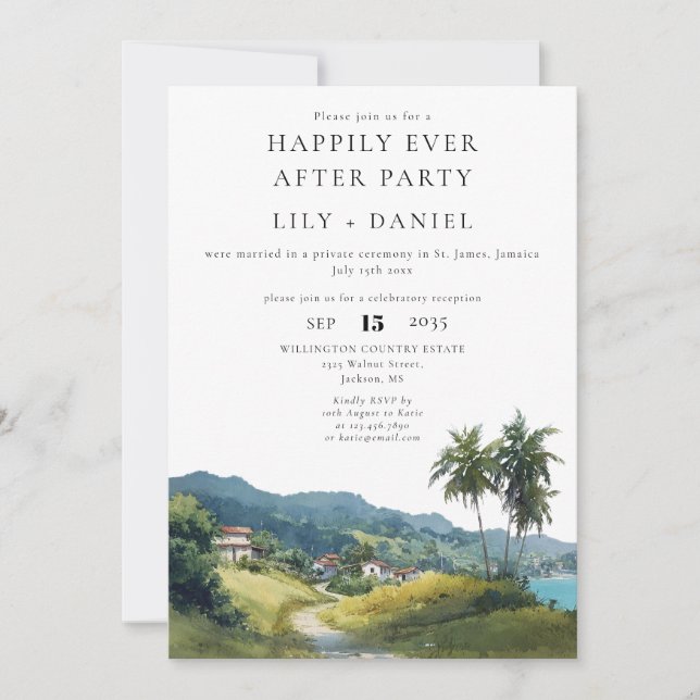 Happily Ever After Tropical Caribbean Wedding Inbjudningar (Framsida)