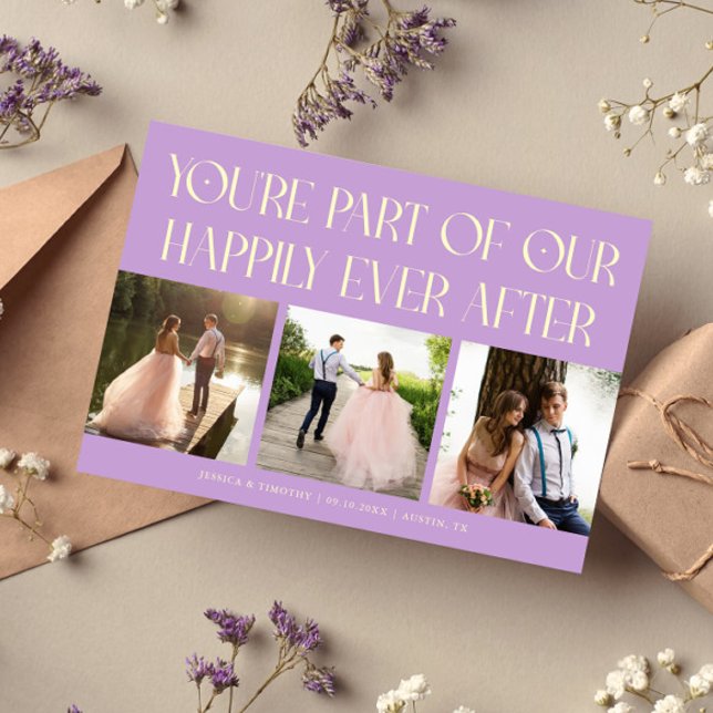 Happily Ever After Wisteria Wedding Photo Tack Kort (Skapare uppladdad)