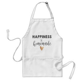 HAPPINESS ÄR HOMEMADE Cute Typography Black White Förkläde