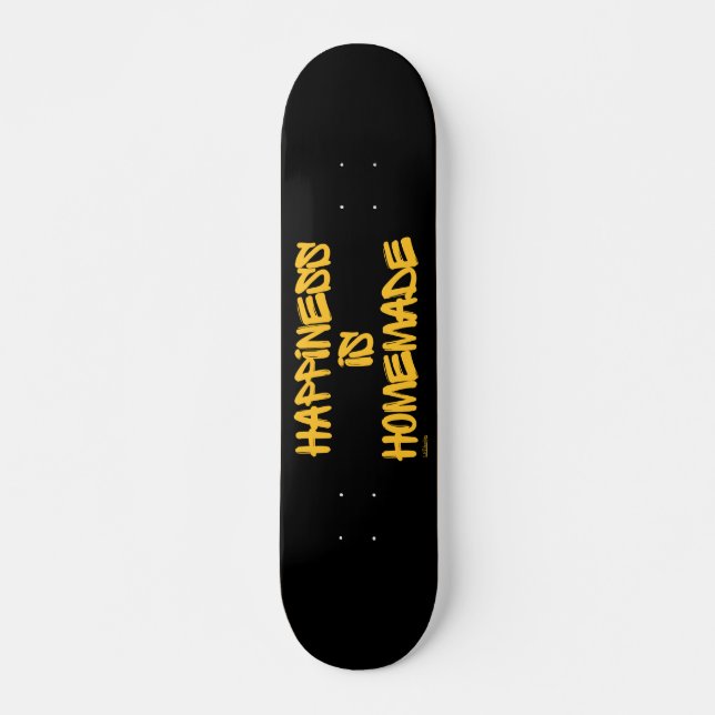 HAPPINESS ÄR HOMEMADE-inspirerande citat Mini Skateboard Bräda 18,5 Cm (Framsida)