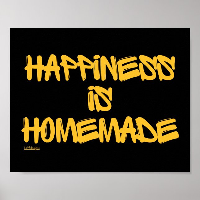HAPPINESS ÄR HOMEMADE-inspirerande citat Poster (Framsidan)