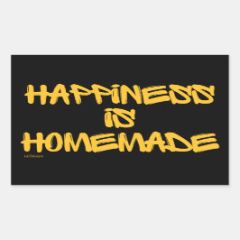 HAPPINESS ÄR HOMEMADE-inspirerande citat Rektangulärt Klistermärke