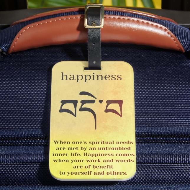 Happiness Buddha Symbol Bagagebricka (Framsida Insitu 2)
