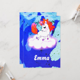 Happiness cute magic unicorn inbjudningar