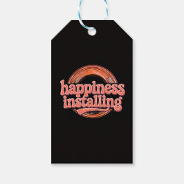 happiness.exe Installing - Vintage 70s Retro Coral Presentetikett