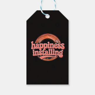 happiness.exe Installing - Vintage 70s Retro Coral Presentetikett