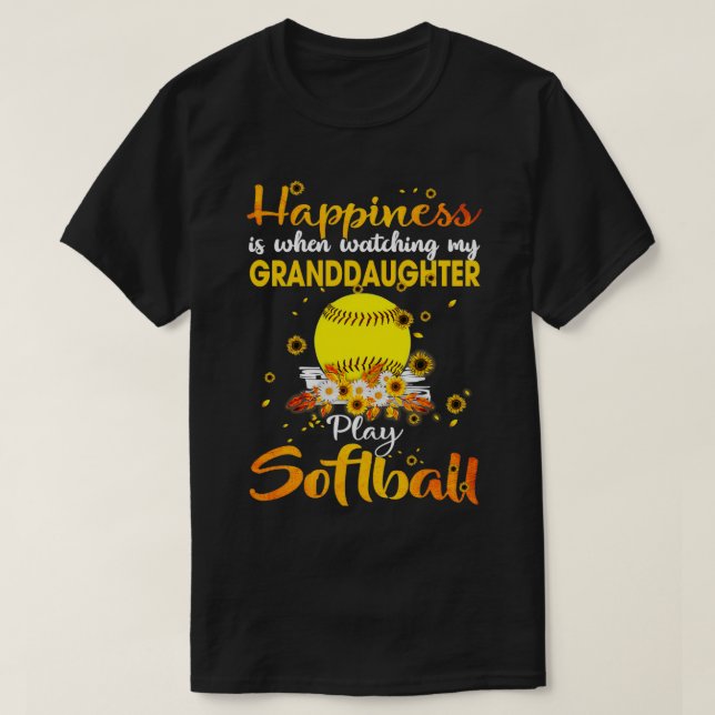 HAPPINESS GRANDDAUGHTER SOFTBALL T SHIRT (Design framsida)