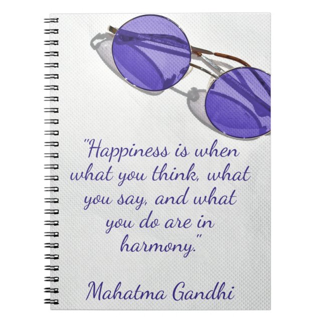 Happiness Harmony Mahatma Ghandi Anteckningsbok (Framsidan)