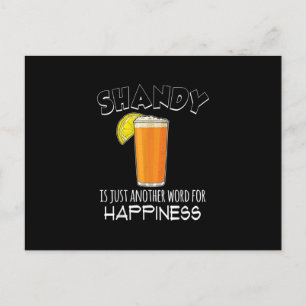 Happiness Hembryggd Öl Cocktail Shandy Meddelande Vykort