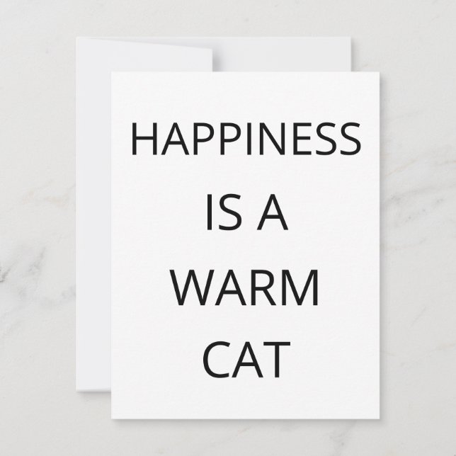 Happiness Is A Warm Cat Flat Card (Baksida)