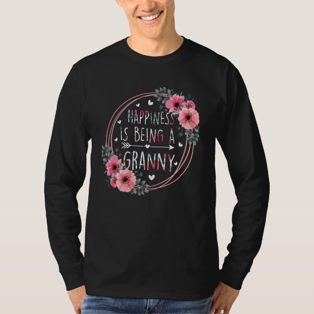 Happiness Is Being A Granny Floral Mother s Day Wo T Shirt (Framsida)