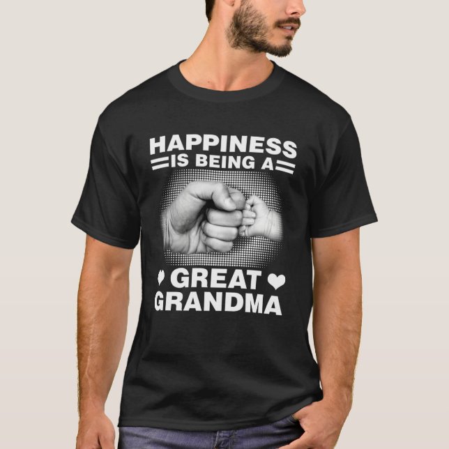 Happiness is being a great grandma   New grandma t T Shirt (Framsida)