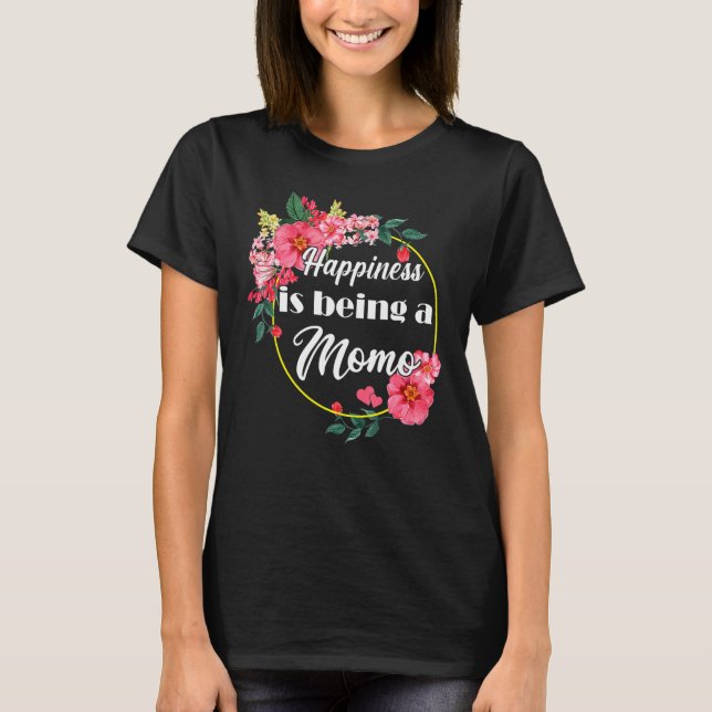 Happiness Is Being A Momo Mothers Day Momo T Shirt (Framsida)