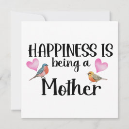 Happiness Is Being A Mother Birthday Birds Hearts  Kort