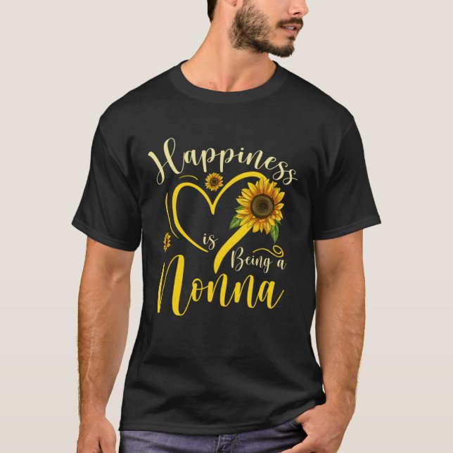 Happiness Is Being A Nonna Sunflower Mother's Day  T Shirt (Framsida)