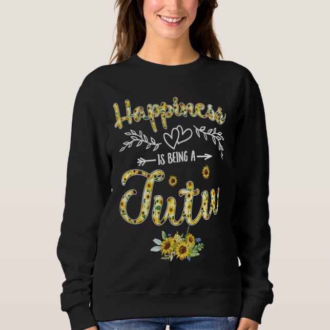 Happiness Is Being A Tutu Women Sunflower Decor Gr T Shirt (Framsida)