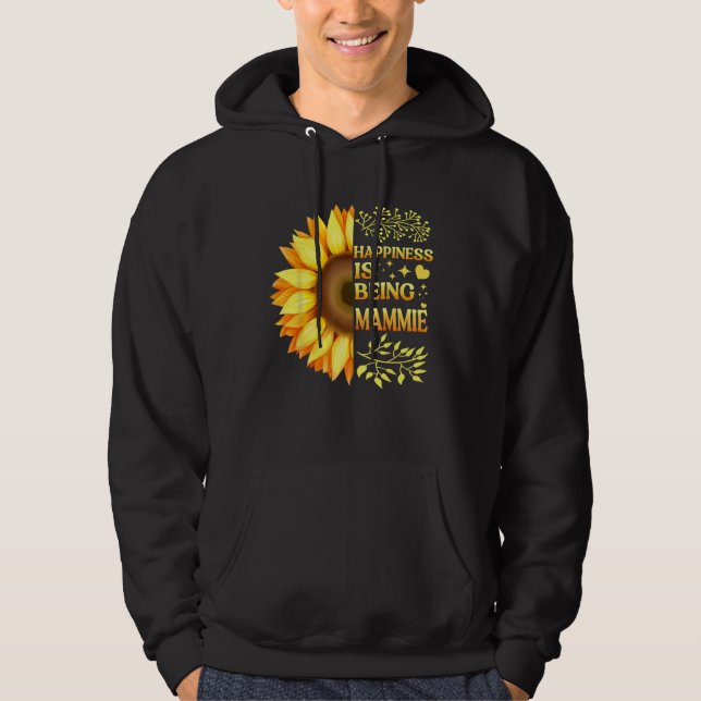 Happiness Is Being Lala Grandma To Be Sunflower Mo Hoodie (Framsida)
