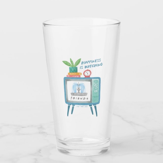 Happiness is watching FRIENDS™ Glaskopp (Framsida)