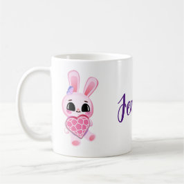 Happiness magic sweet bunny in the rainbow kaffemugg